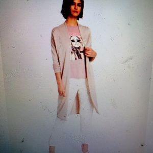 GUESS open-front Ribbed sleeve Cardigan.